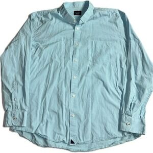 UNTUCKit‎ Men's Size 3XL Light Blue Casual Button Down Shirt White Checkered
